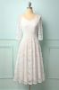 White 3/4 Sleeves Midi Lace sold by Zapaka
