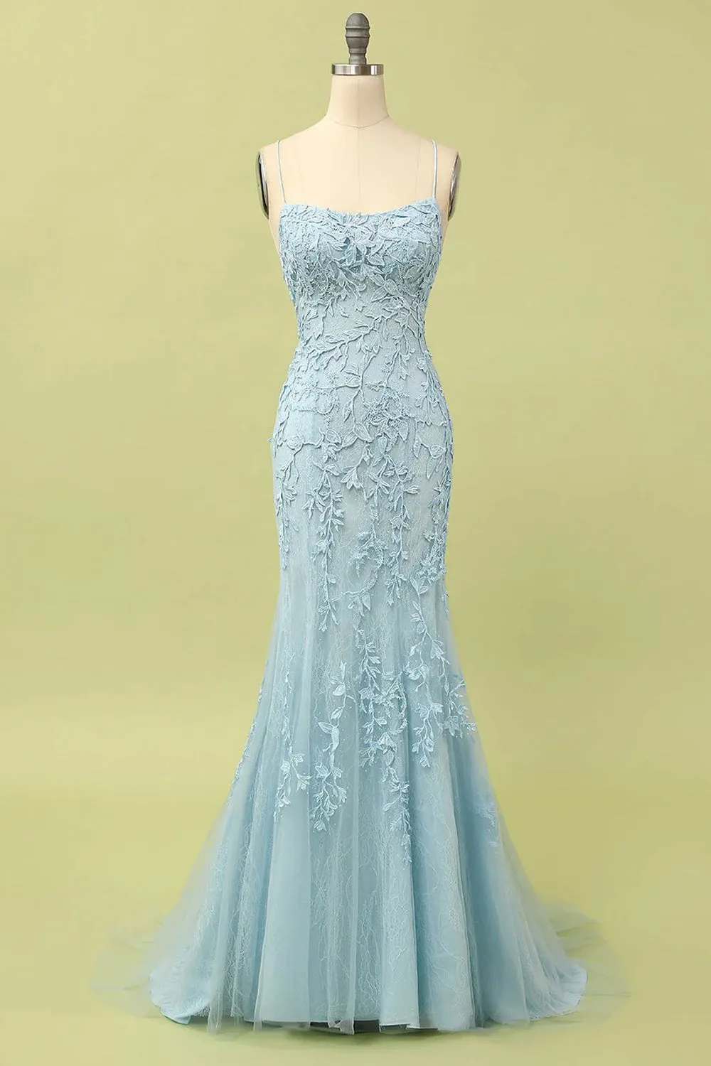 Mint Mermaid Long Prom Dress with Appliques sold by Zapaka product image thumbnail 5
