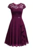 Pink A Line Lace Dress with Ruffles sold by Zapaka