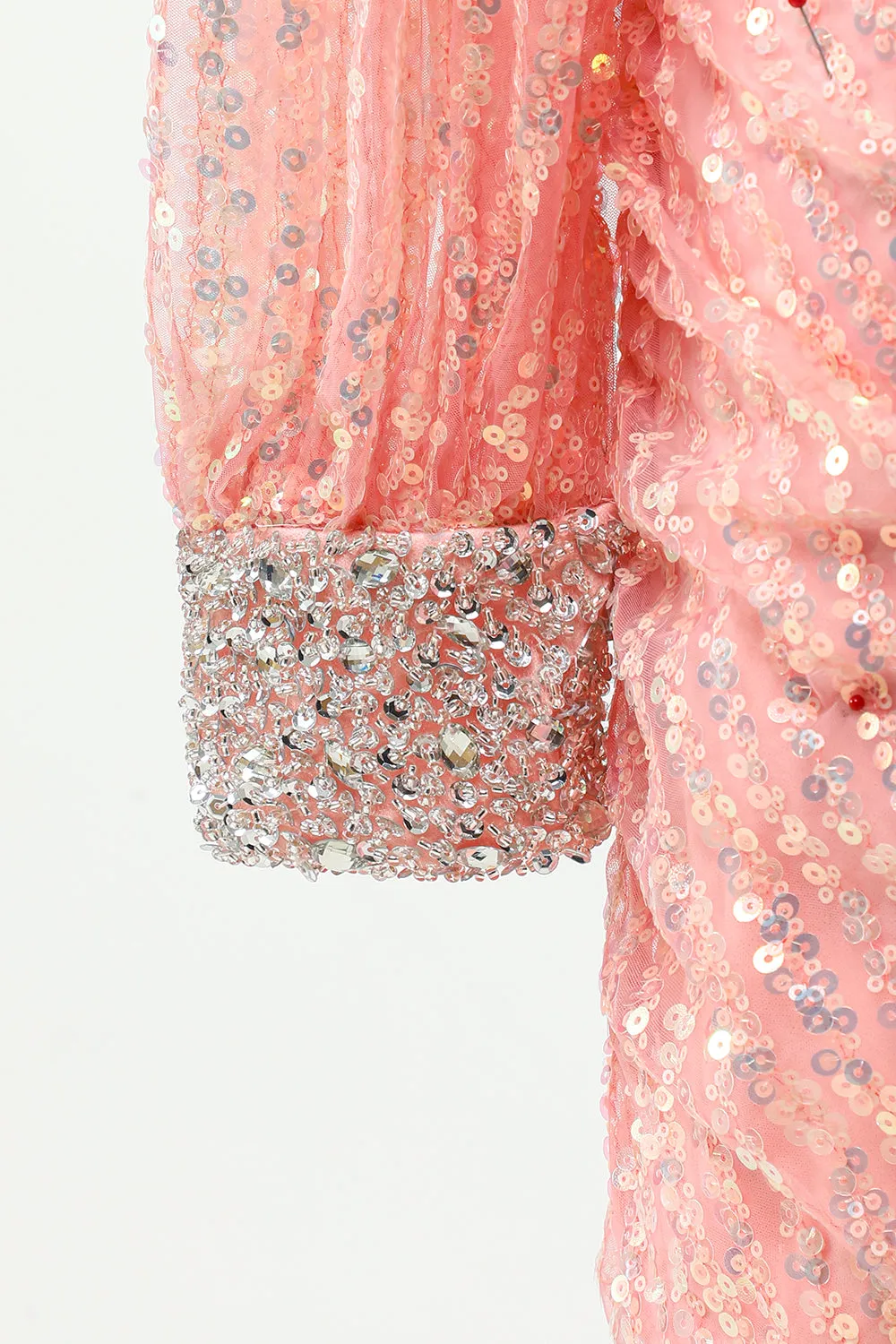 Blush One Shoulder Sequin Cocktail Dress sold by Zapaka product image thumbnail 5