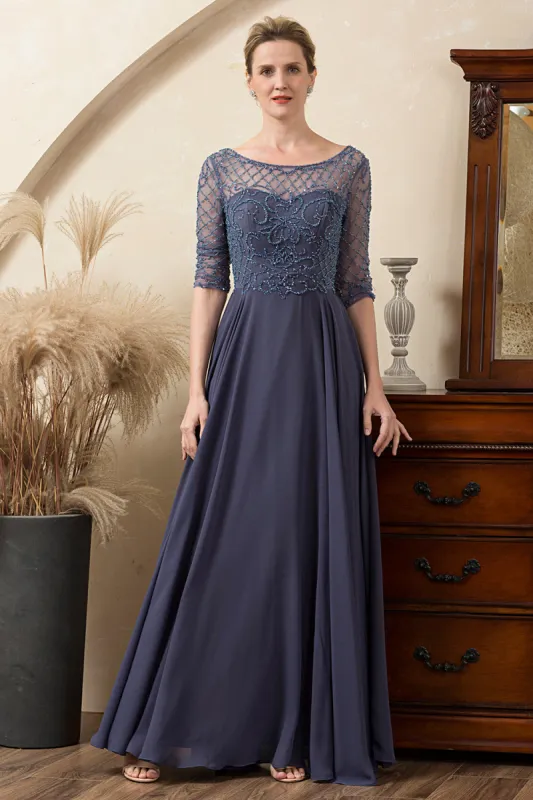 Sparkly Grey Blue Beaded Mother of the Bride Dress sold by Zapaka