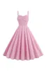 Spaghetti Straps Pink Stripes Swing 1950s Dress sold by Zapaka