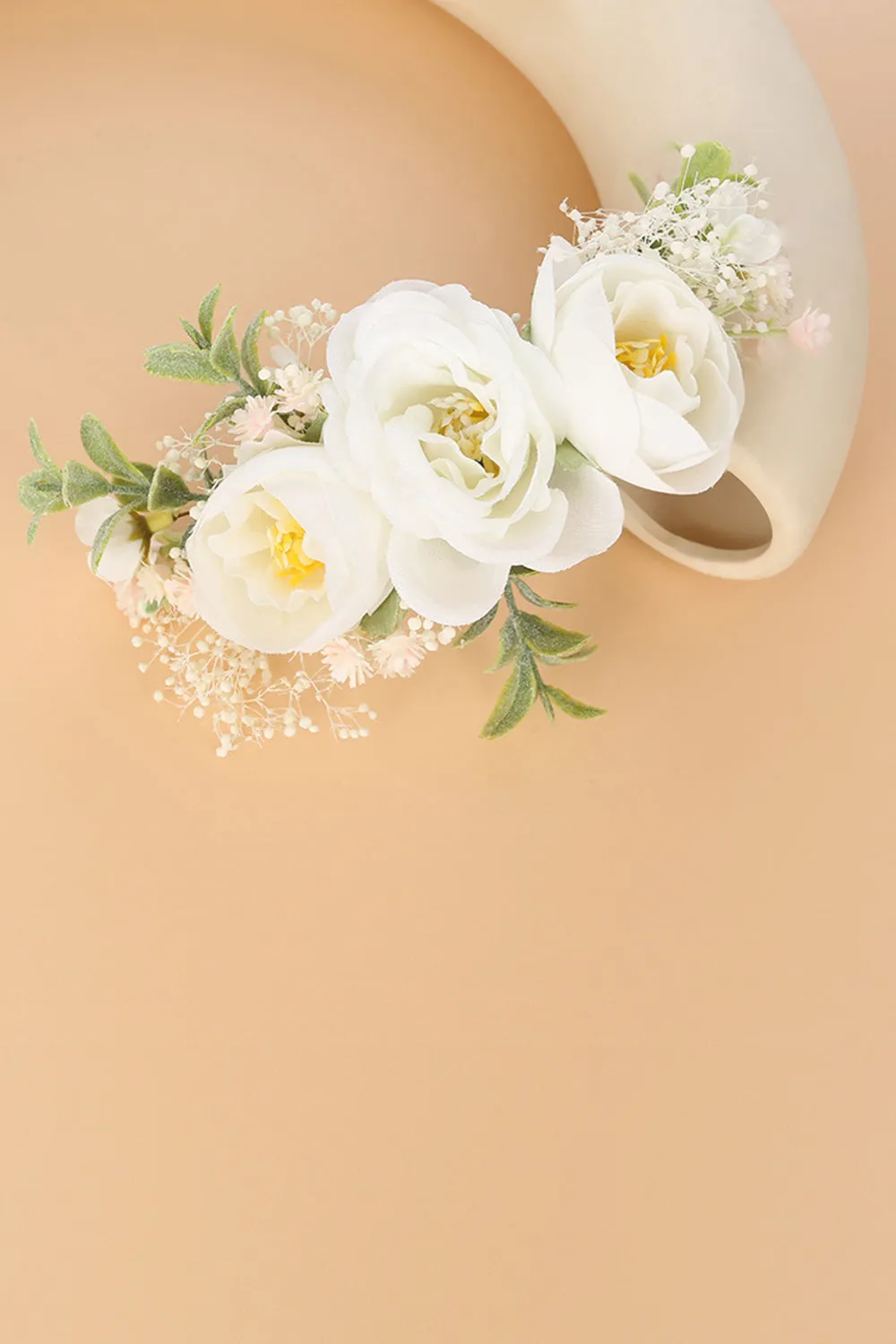 White Wrist Corsage Floral Handmade Bracelet Greenery Hair Comb Floral Bridal Headpiece sold by Zapaka product image thumbnail 2