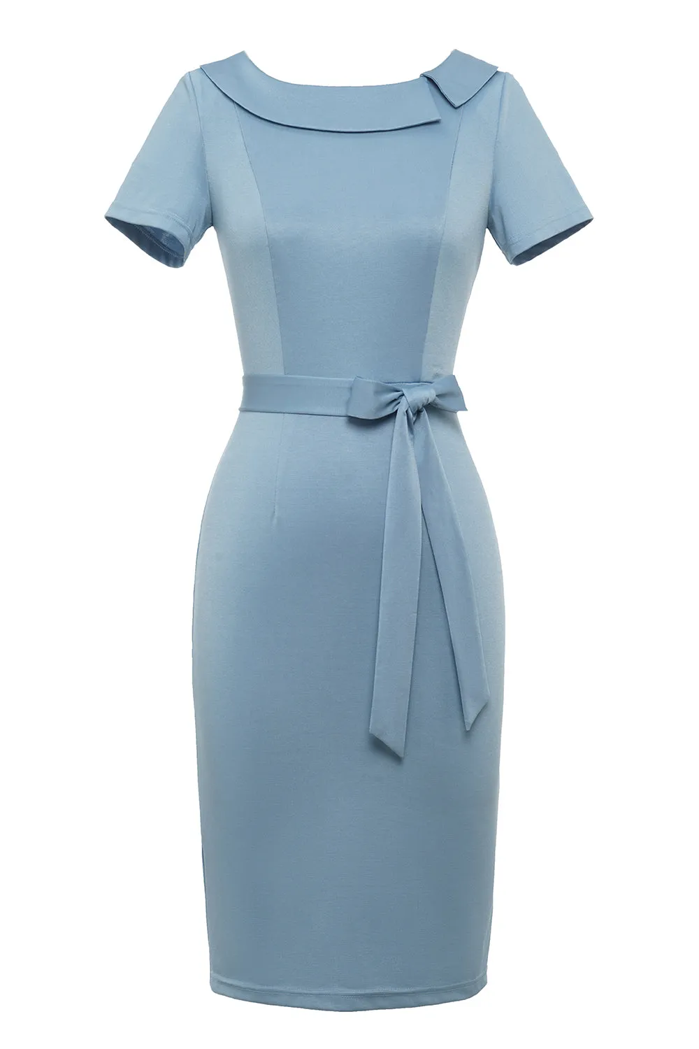 Bodycon Round Neck Light Blue 1960s Dress sold by Zapaka