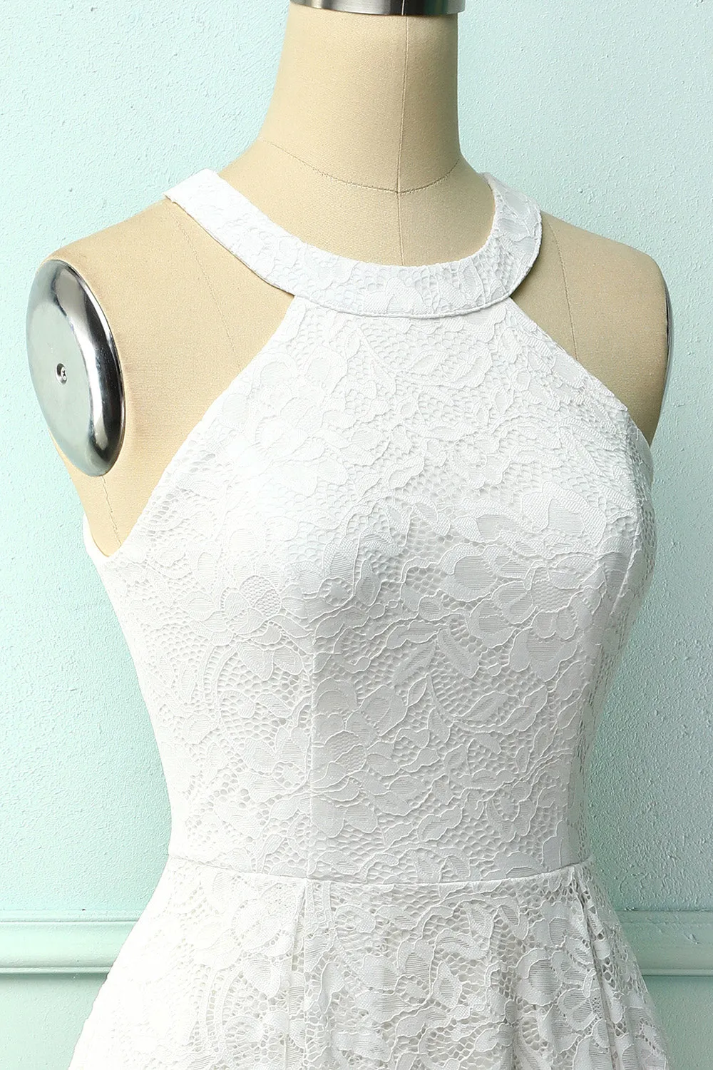 White Halter Lace Midi sold by Zapaka product image thumbnail 4