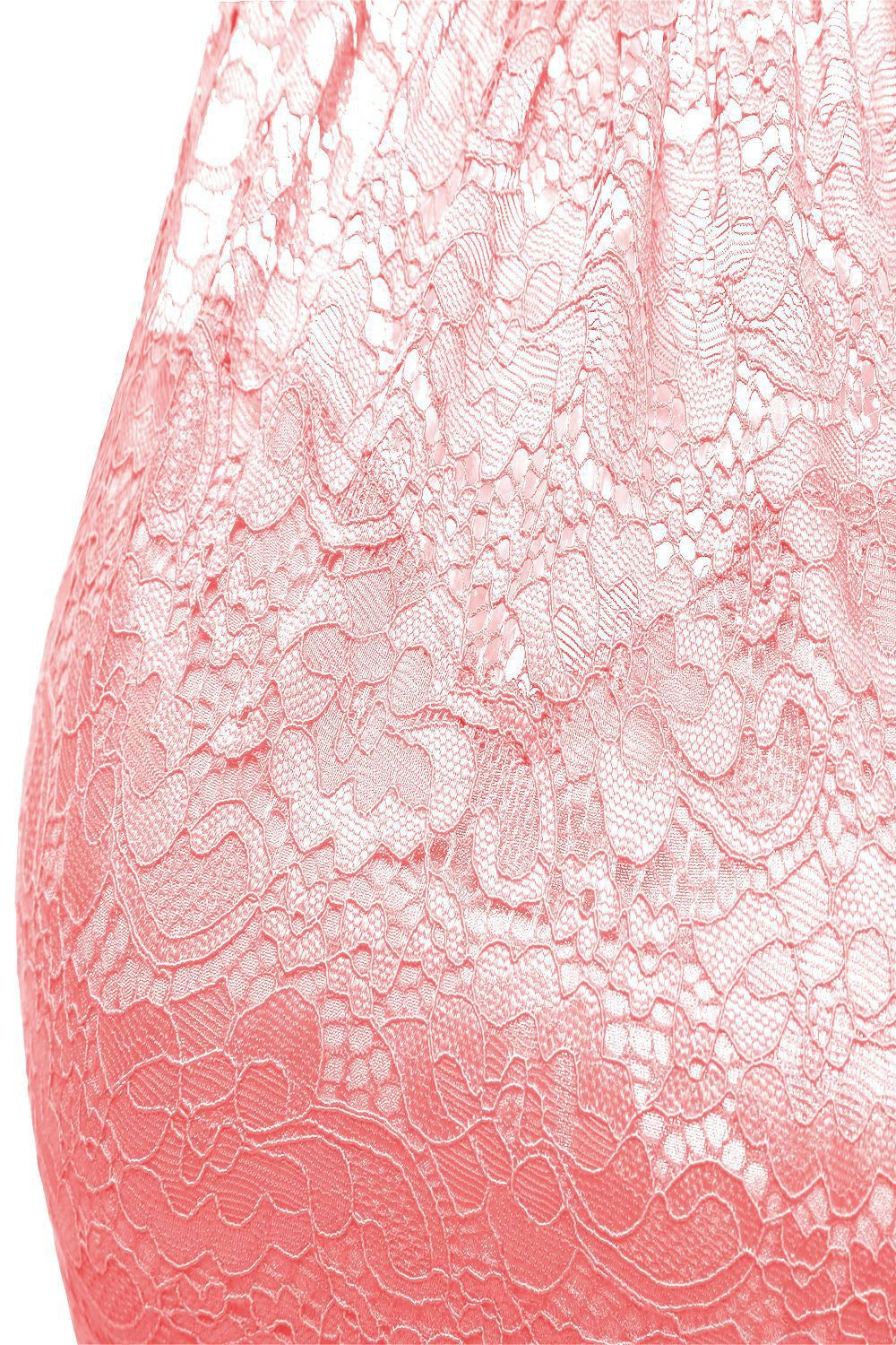 Pink Tulle Spaghetti Straps 1950s Dress With Lace sold by Zapaka product image thumbnail 5
