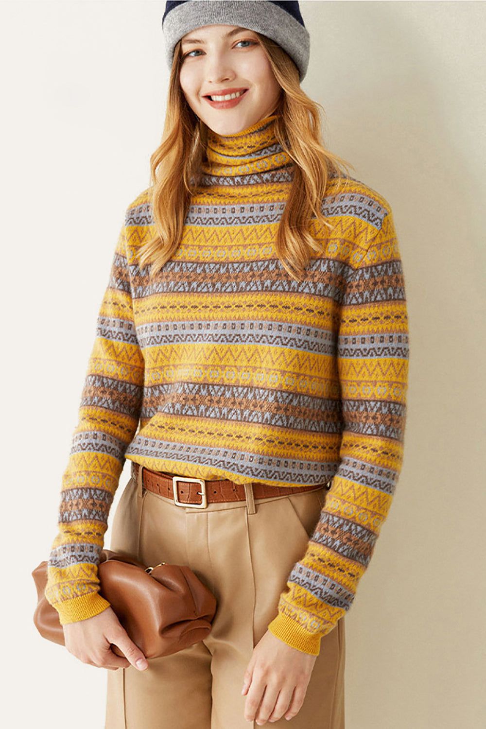 Green Wool-Blend Turtleneck Sweater sold by Zapaka product image thumbnail 4