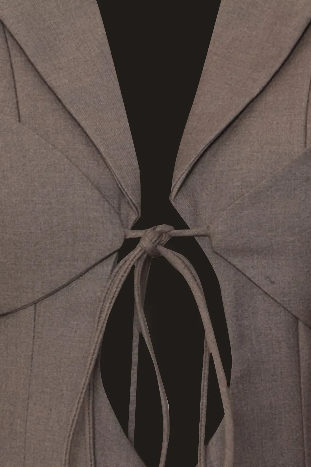 Coffee Slim Fit Lace-up Women Blazer sold by Zapaka product image thumbnail 4