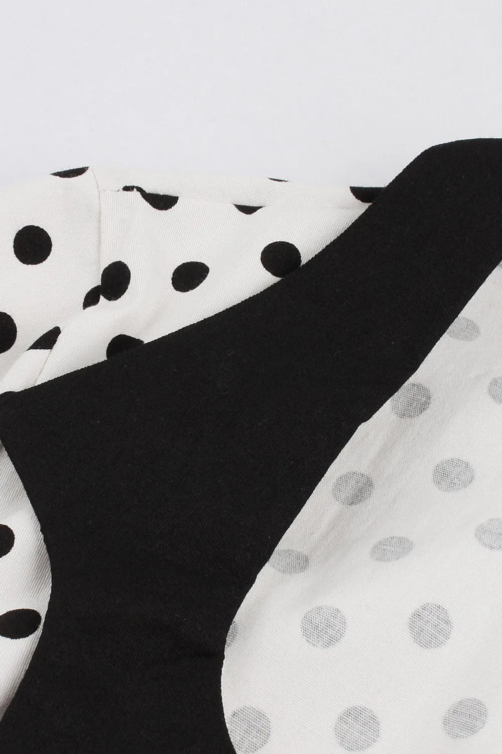 Black Polka Dots Swing 1950s Dress with Short Sleeves sold by Zapaka product image thumbnail 3