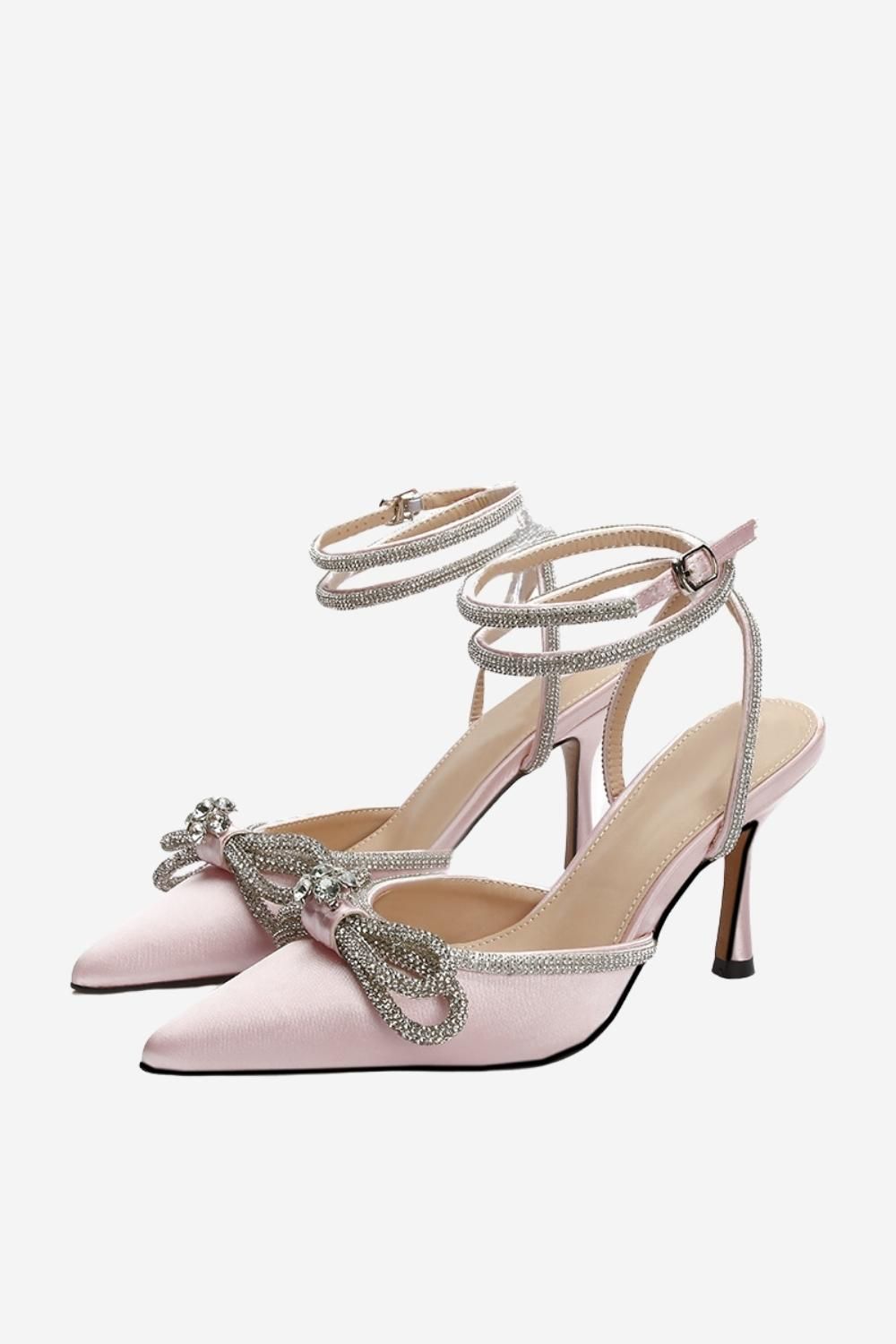 Rhinestone Black Party Pointed Toe Stiletto Sandals sold by Zapaka product image thumbnail 3