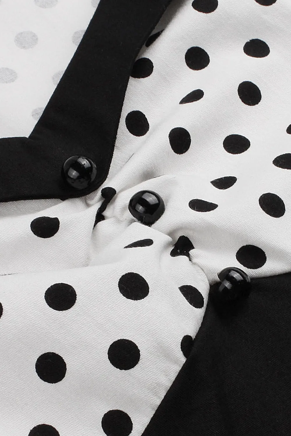 Black Polka Dots Swing 1950s Dress with Short Sleeves sold by Zapaka product image thumbnail 4