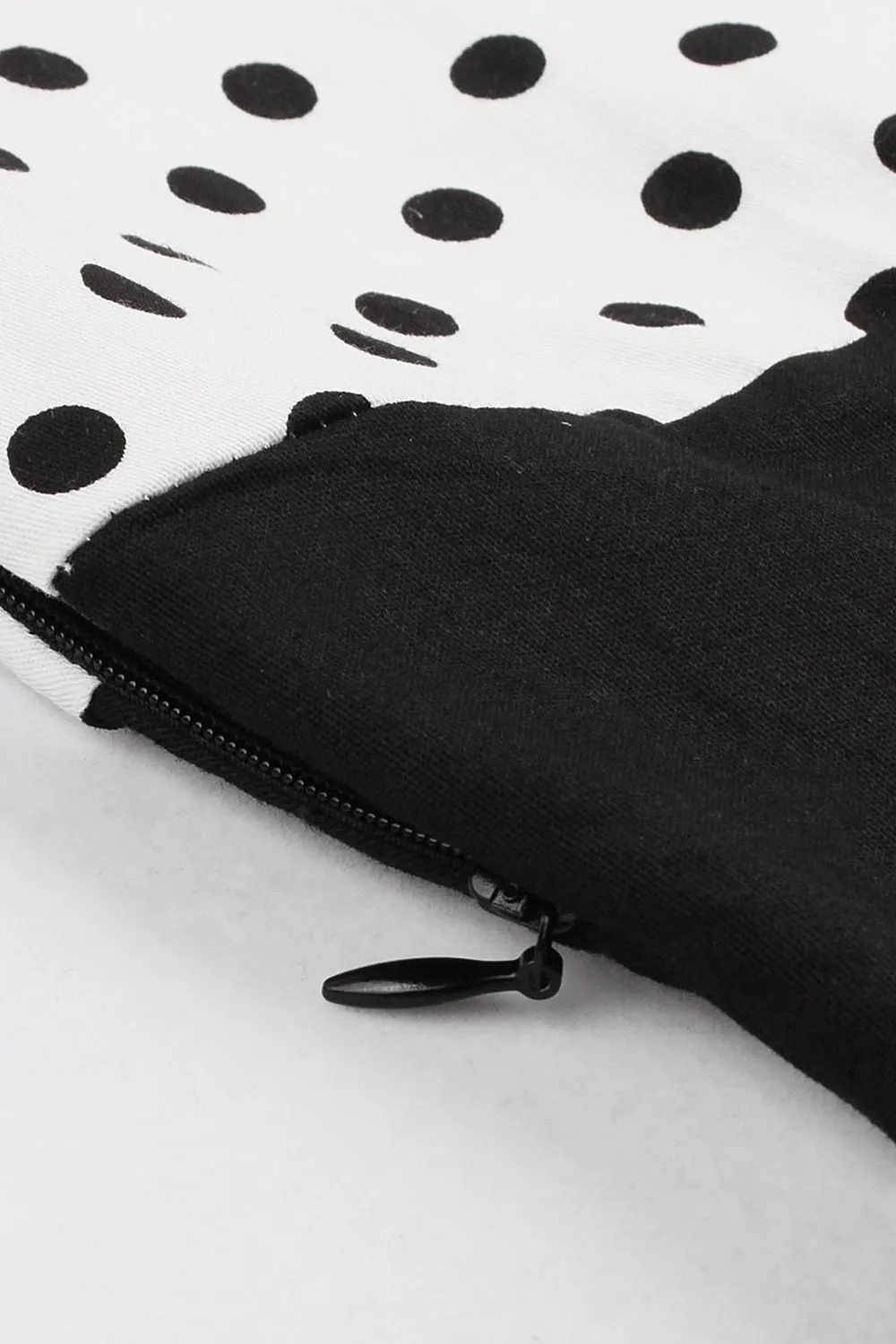Black Polka Dots Swing 1950s Dress with Short Sleeves sold by Zapaka product image thumbnail 5