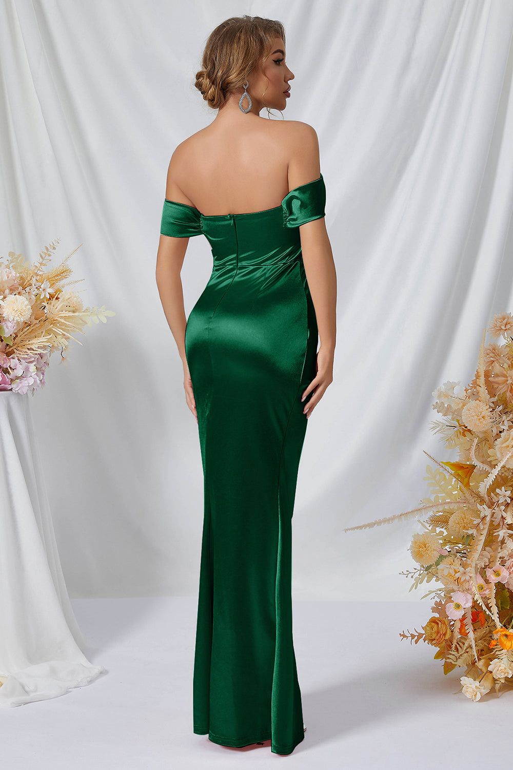Off The Shoulder Green Prom Dress with Ruffles sold by Zapaka product image thumbnail 2