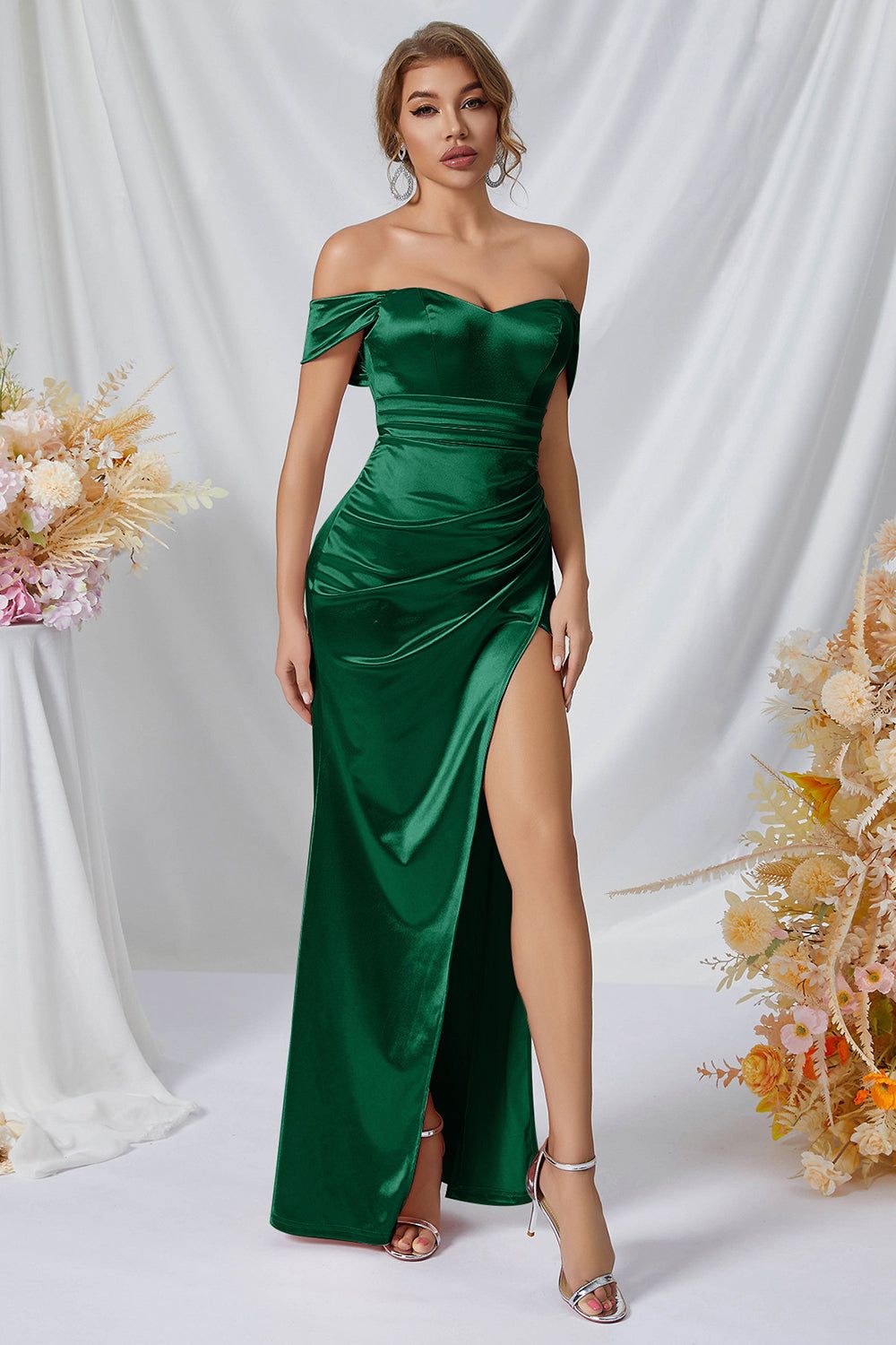 Off The Shoulder Green Prom Dress with Ruffles sold by Zapaka product image thumbnail 3