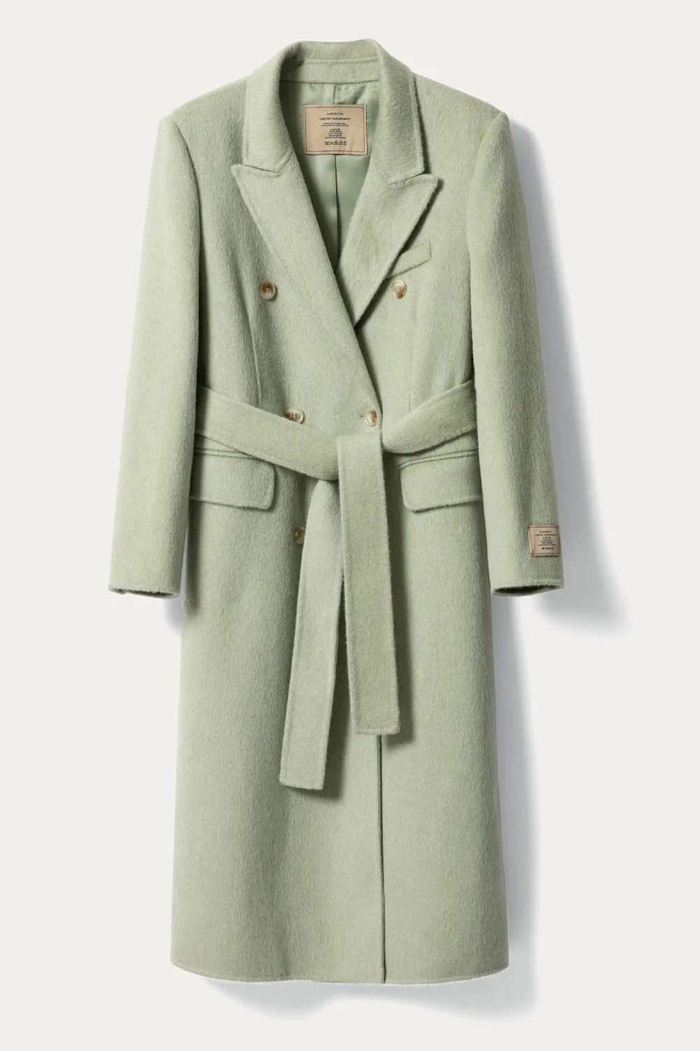 Pink Peak Lapel Double Breasted Long Women Wool Coat sold by Zapaka product image thumbnail 5