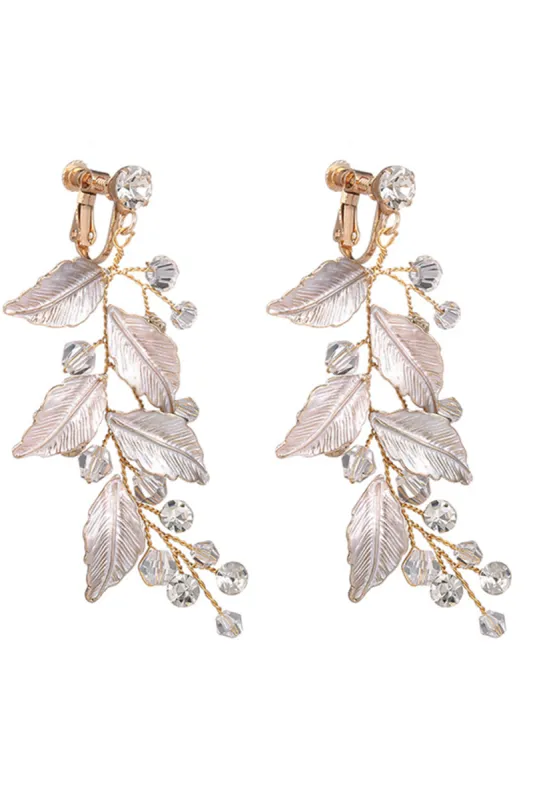 Golden Leaves Drop Earrings sold by Zapaka
