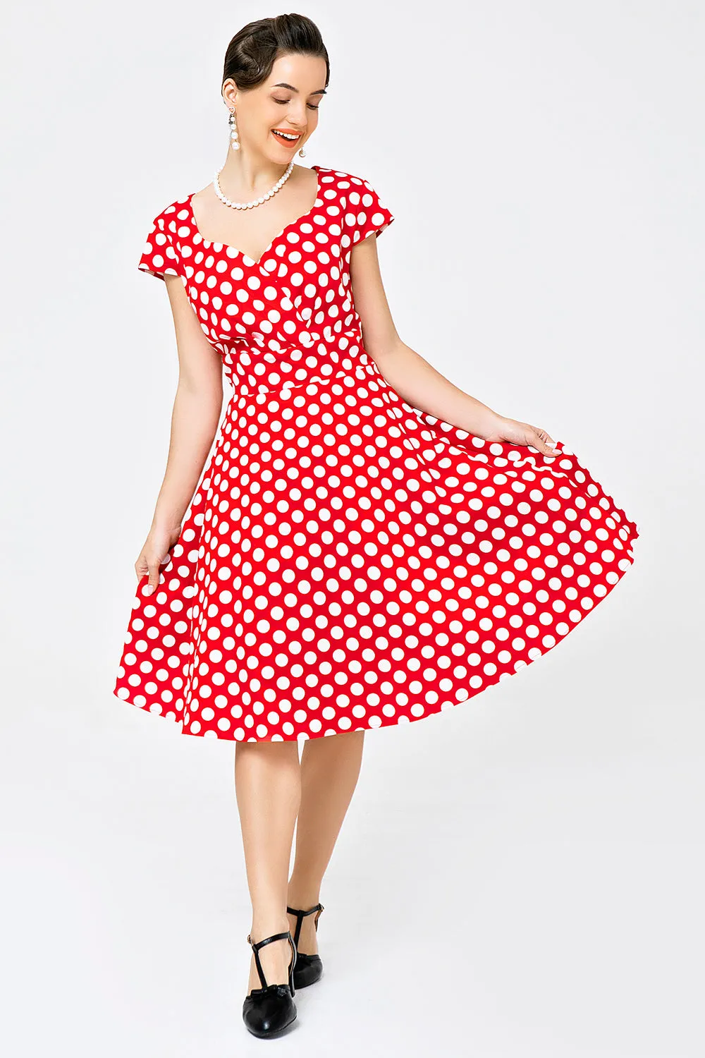 V Neck 1950s Swing Dress sold by Zapaka product image thumbnail 4