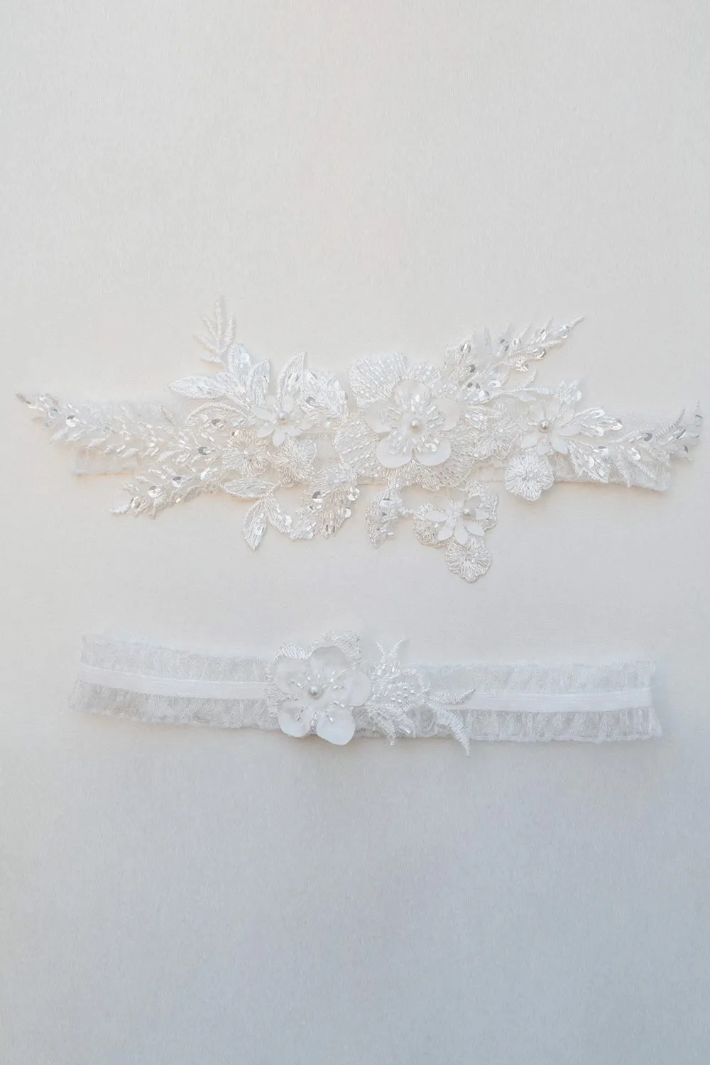 Bridal Lace Garter Set with Embroidery sold by Zapaka product image thumbnail 4