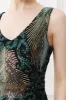 Dark Green Sequins Sheath Long 1920s Dress sold by Zapaka