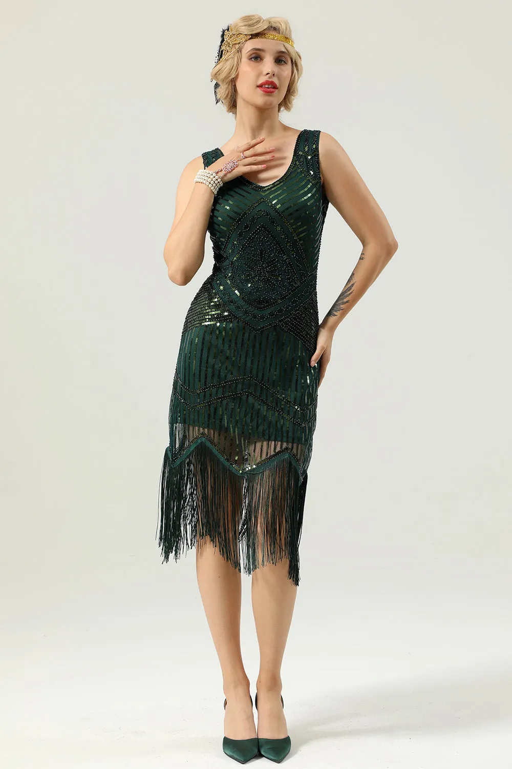 1920 Retro Sequin Fringe Dress sold by Zapaka