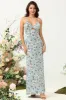 Grey Green Mermaid Floral Bridesmaid Dress sold by Zapaka