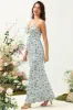 Grey Green Mermaid Floral Bridesmaid Dress sold by Zapaka