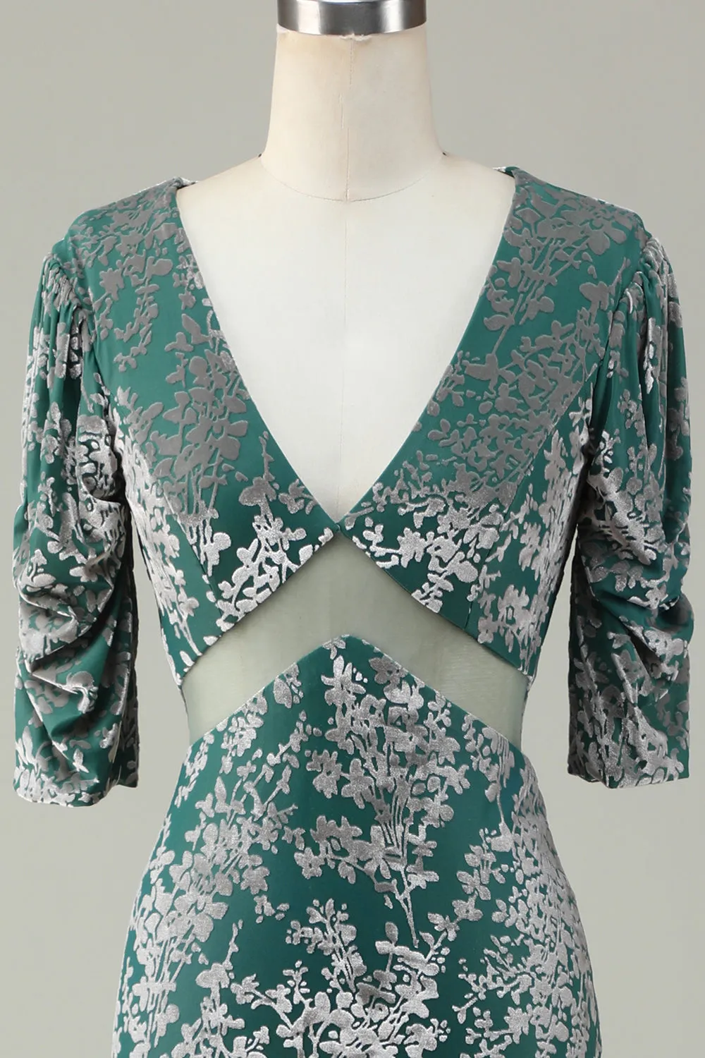 Mermaid Velvet Bridesmaid Dress with Sleeves sold by Zapaka product image thumbnail 3