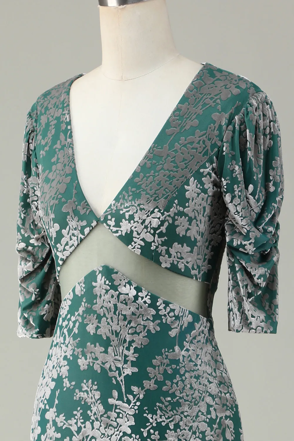 Mermaid Velvet Bridesmaid Dress with Sleeves sold by Zapaka product image thumbnail 5