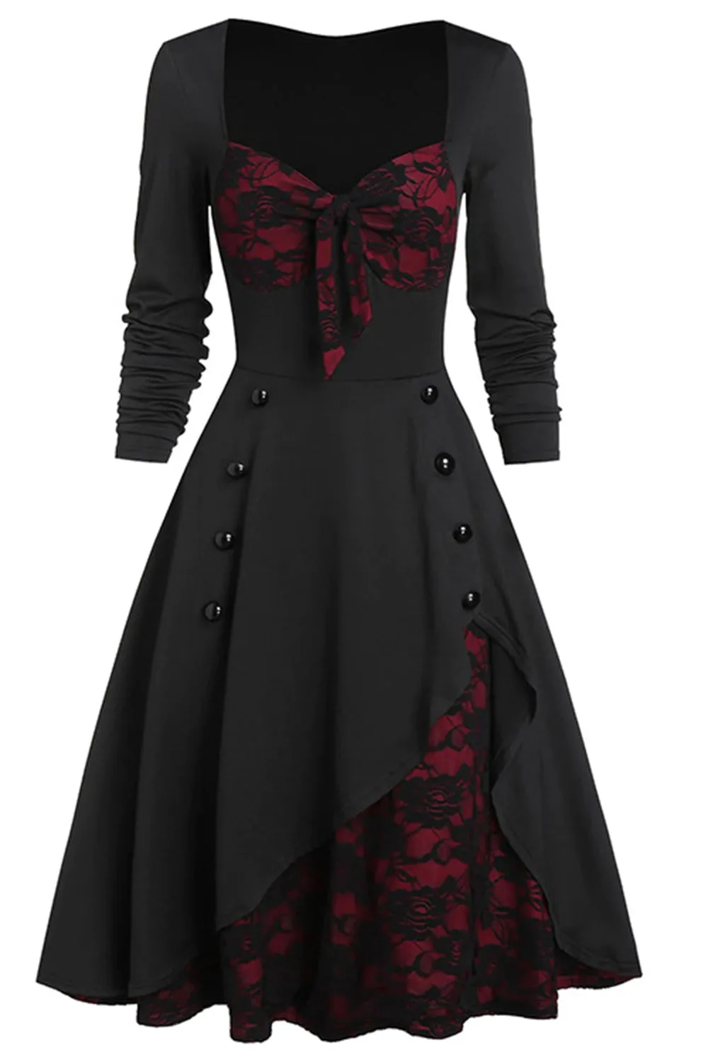 Black and Burgundy Vintage Halloween Dress sold by Zapaka