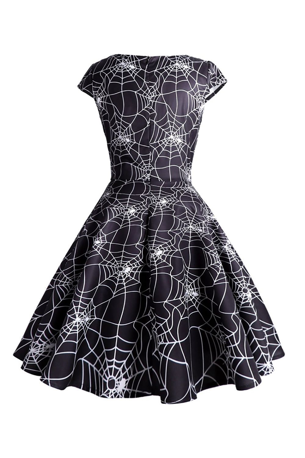Halloween Spiderweb Black A-line V-neck Dress sold by Zapaka product image thumbnail 2