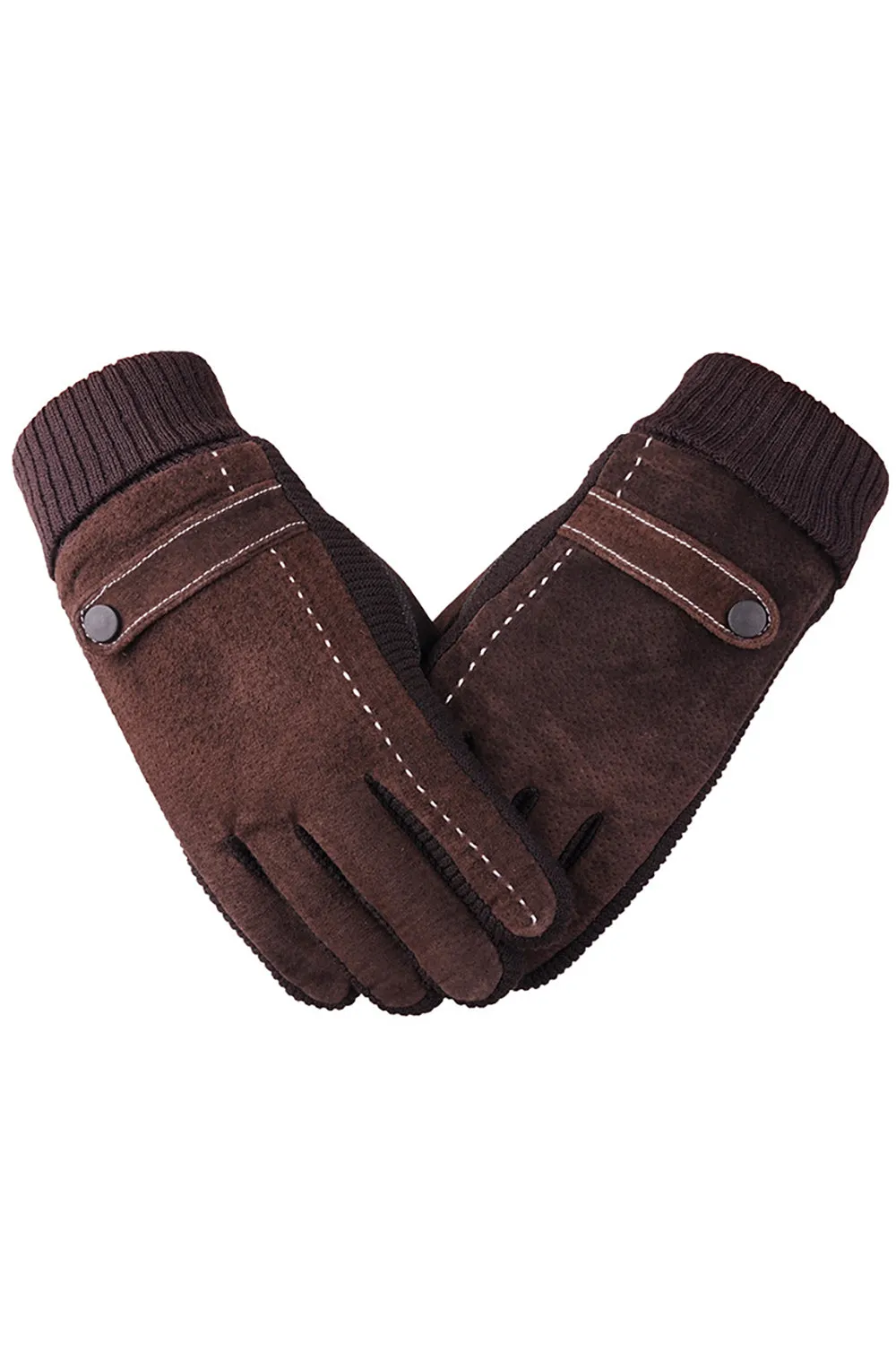 Black Pigskin Fleece Gloves For Men sold by Zapaka product image thumbnail 5