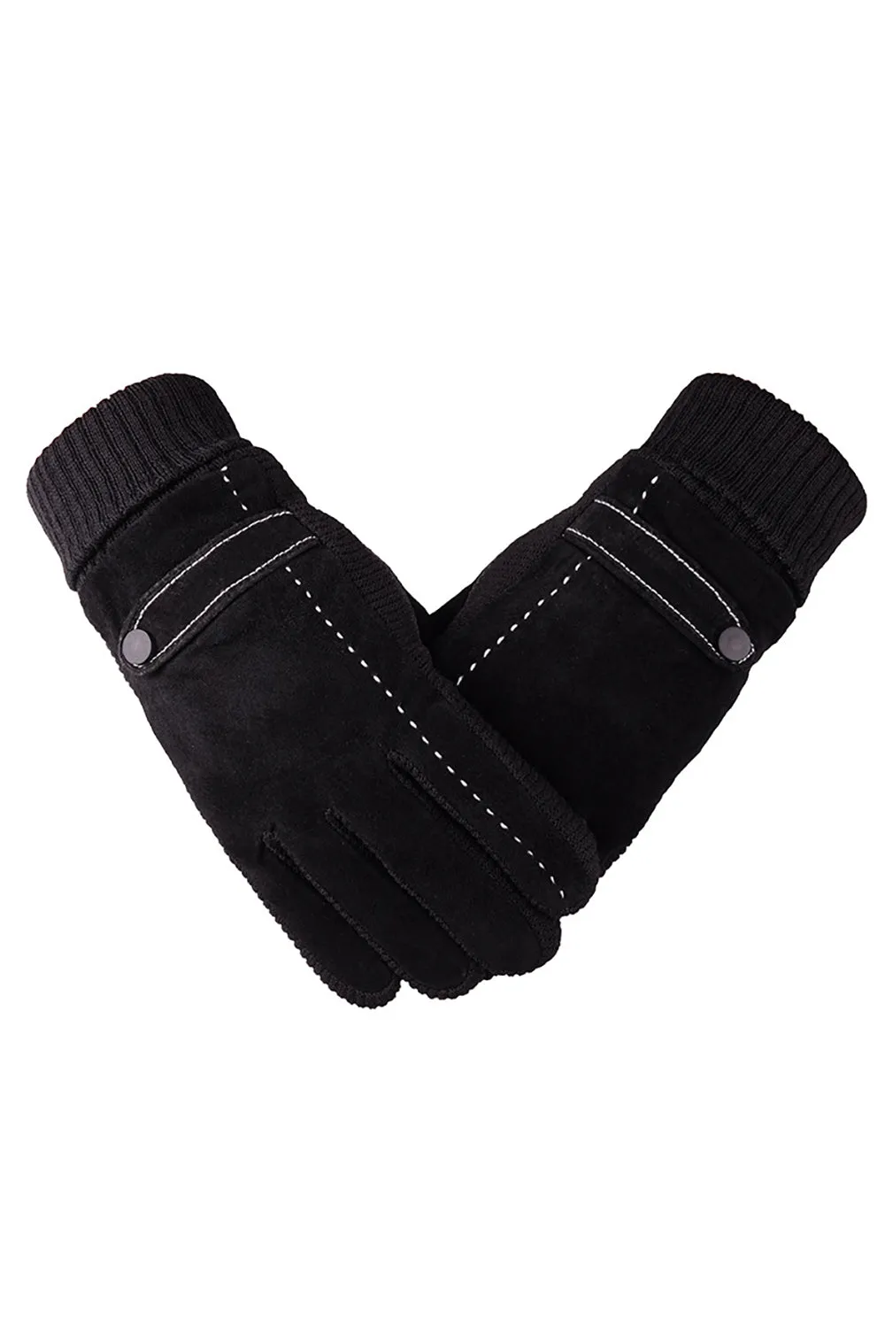Black Pigskin Fleece Gloves For Men sold by Zapaka