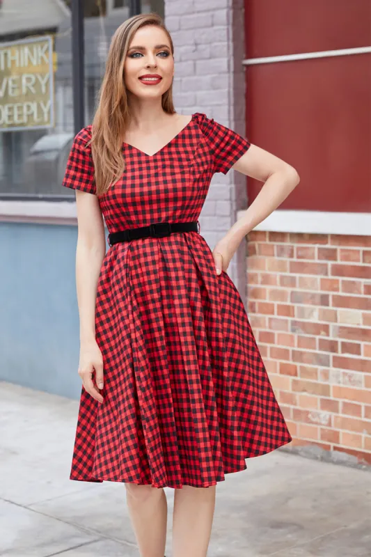 Red Plaid Vintage Dress sold by Zapaka