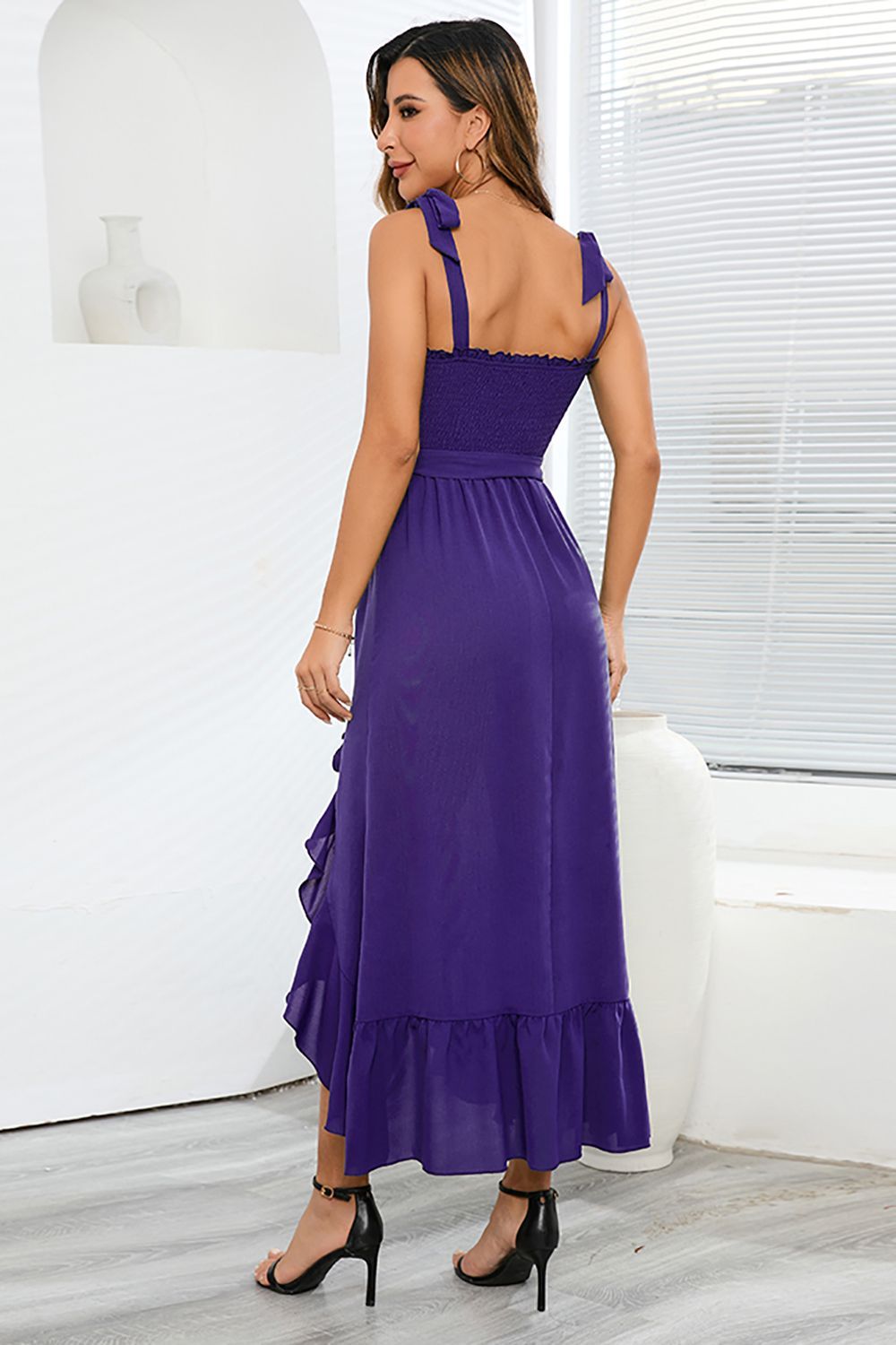 Spaghetti Straps Dark Green Casual Dress with Ruffles sold by Zapaka product image thumbnail 5