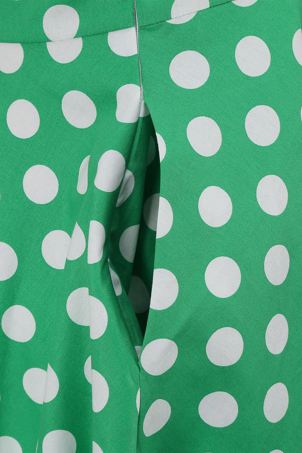 Green Halter Polka Dots 1950s Dress sold by Zapaka product image thumbnail 4