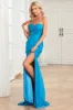 Mermaid Sweetheart Blue Long Prom Dress with Split Front sold by Zapaka