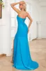 Mermaid Sweetheart Blue Long Prom Dress with Split Front sold by Zapaka