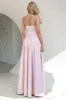 Blush A Line Spaghetti Straps Sequins Long Bridesmaid Dress with Slit sold by Zapaka