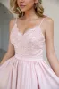 Blush A Line Spaghetti Straps Sequins Long Bridesmaid Dress with Slit sold by Zapaka