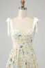 Ivory A-Line Spaghetti Straps Floral Long Prom Dress sold by Zapaka