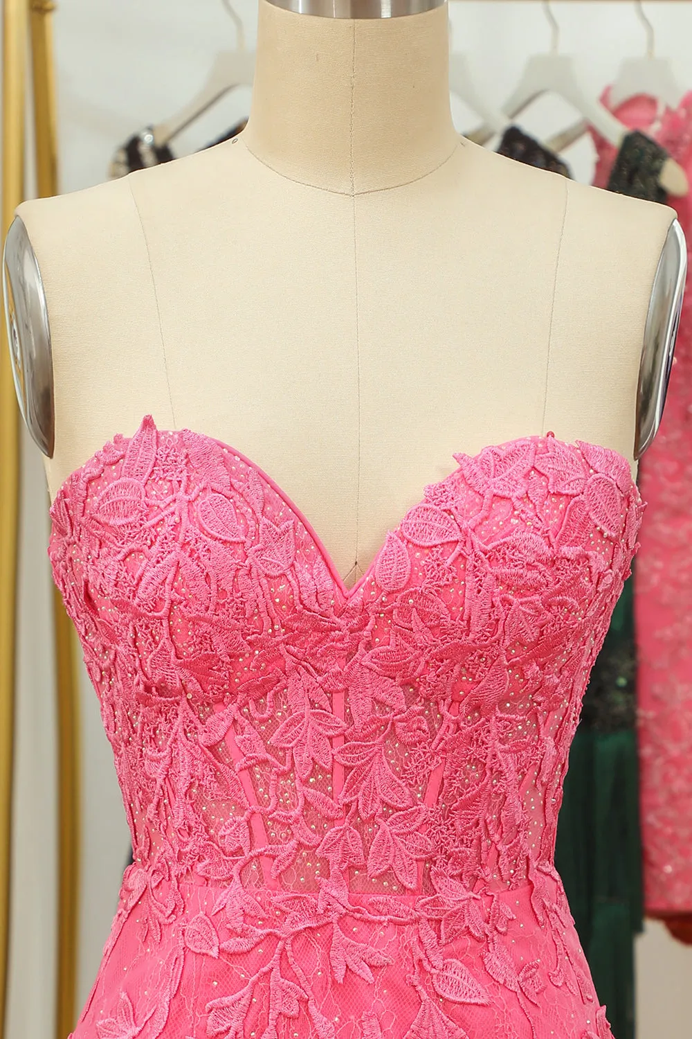 Tight Pink Short Homecoming Dress with Appliques sold by Zapaka product image thumbnail 4
