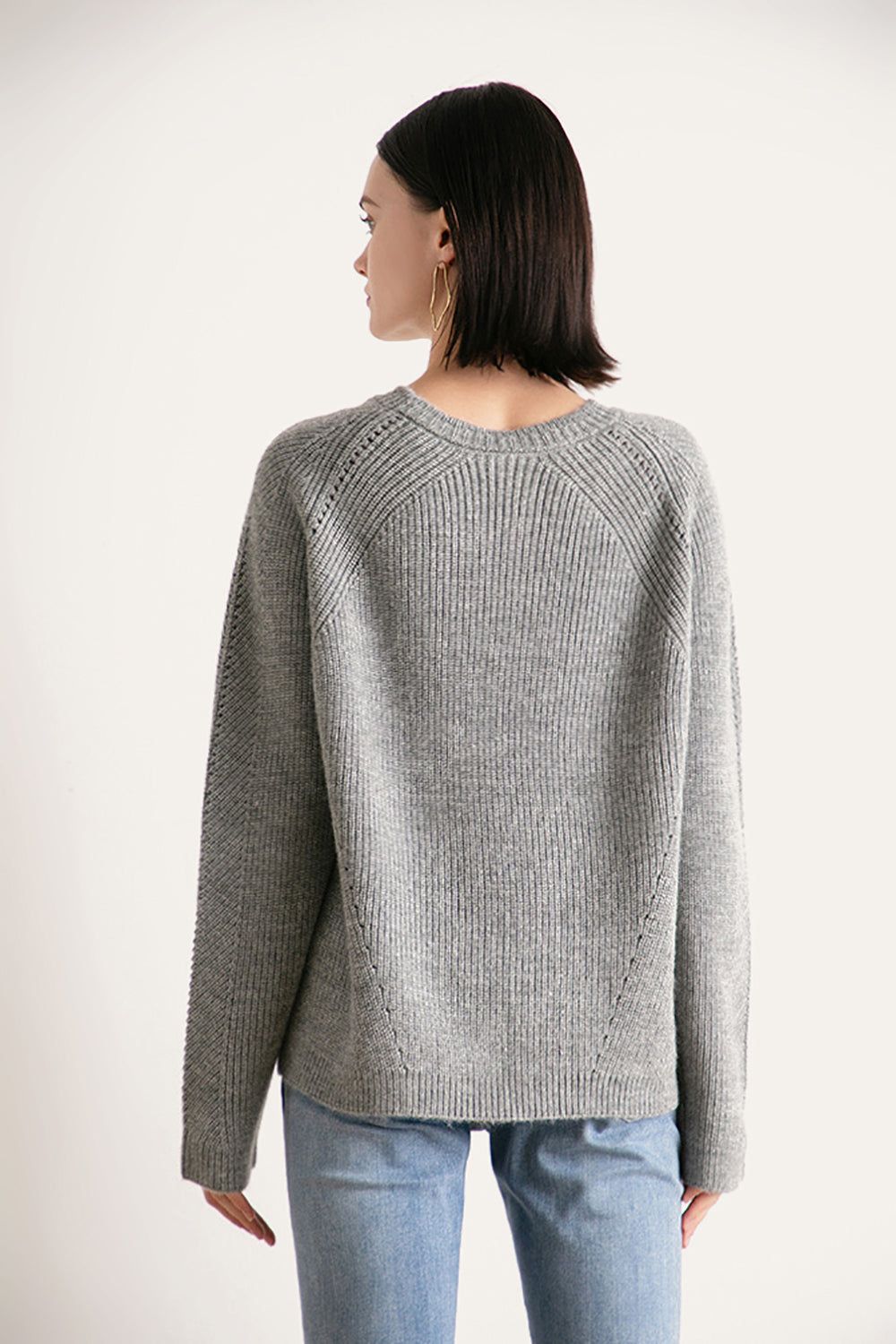 Grey Knitted Pullover Sweater sold by Zapaka product image thumbnail 2