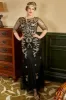 Black and Golden Plus Size 1920s Gatsby Dress with 20s Acessories Set sold by Zapaka
