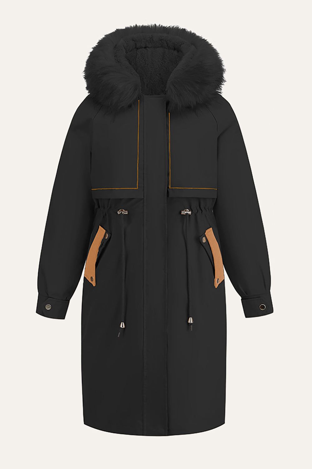 Black Winter Parka Jacket with Removable Liner sold by Zapaka product image thumbnail 6