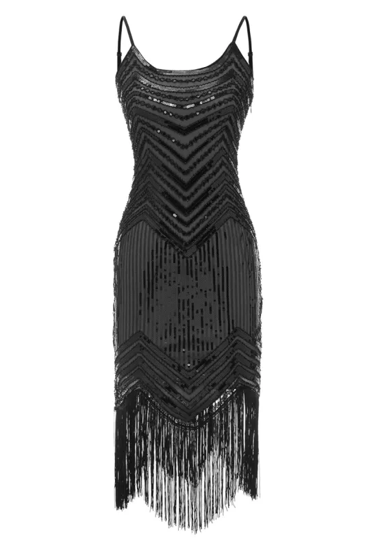 Sparkly Fringed Vintage Sequin 1920s Dress sold by Zapaka