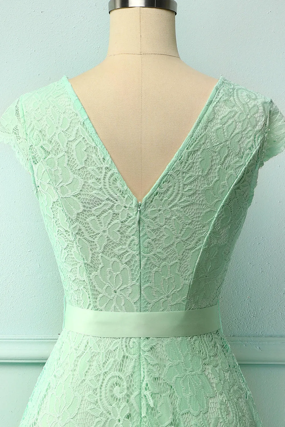 Mint Lace V-neck Dress sold by Zapaka product image thumbnail 5