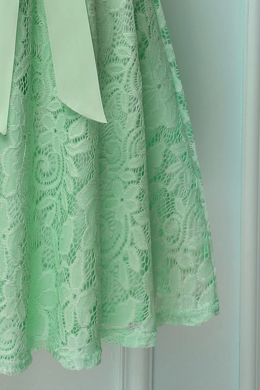 Mint Lace V-neck Dress sold by Zapaka product image thumbnail 4