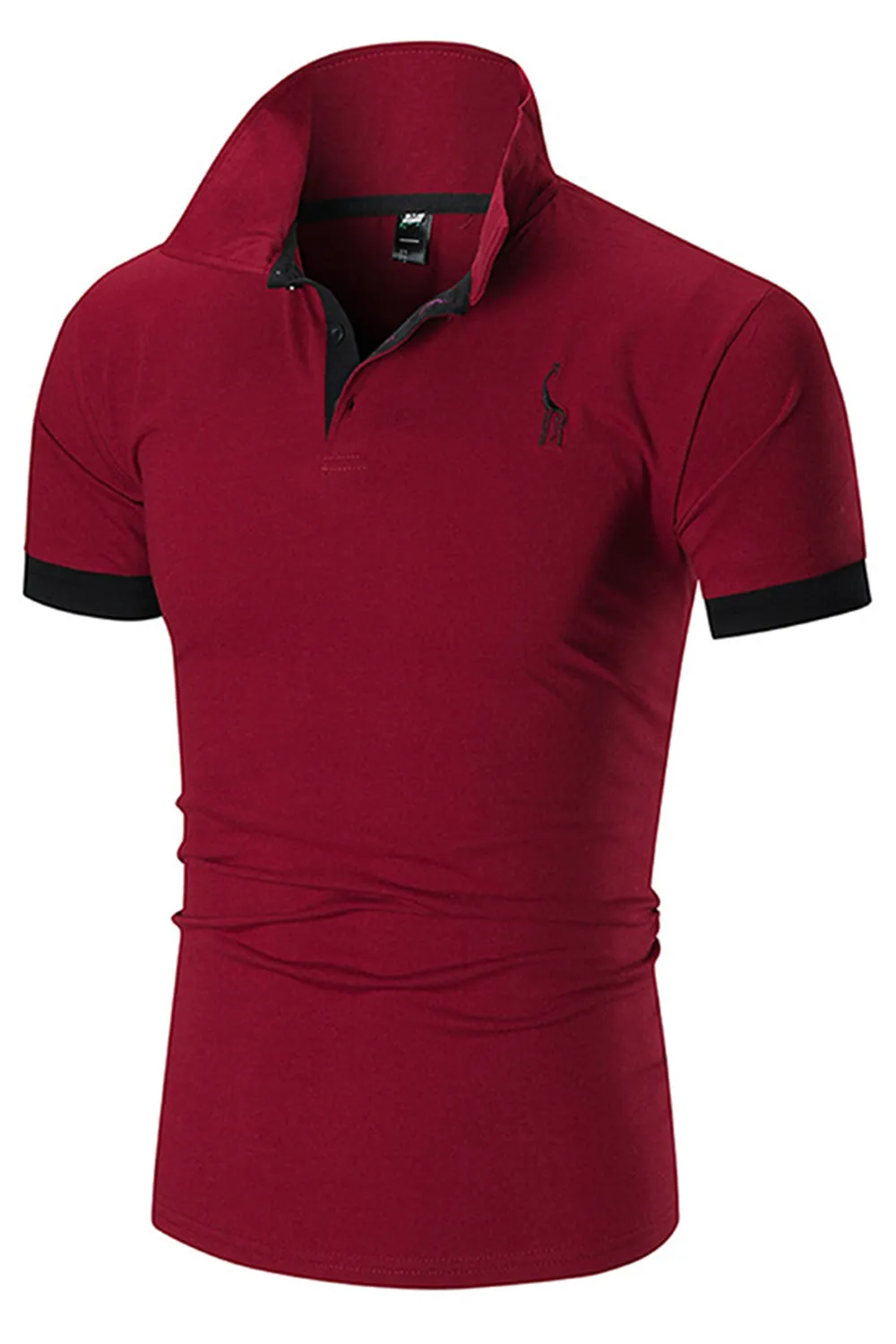 Black Men's Slim Fit Cotton Polo Shirt sold by Zapaka product image thumbnail 3