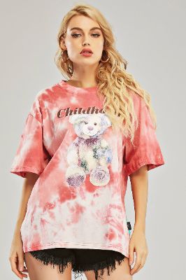 Round Neck Bear Short T-Shirt sold by Zapaka