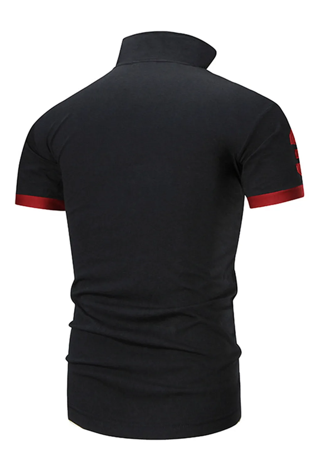 Black Men's Slim Fit Cotton Polo Shirt sold by Zapaka product image thumbnail 2